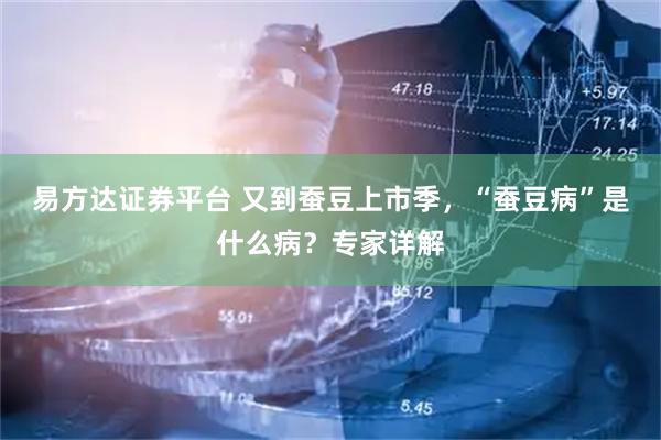 易方达证券平台 又到蚕豆上市季，“蚕豆病”是什么病？专家详解